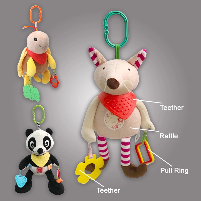 Baby Rattle Toys Soft Toy Stuffed and Plush Animals Doll Teether Sound Paper Hanging Toy BBSKY