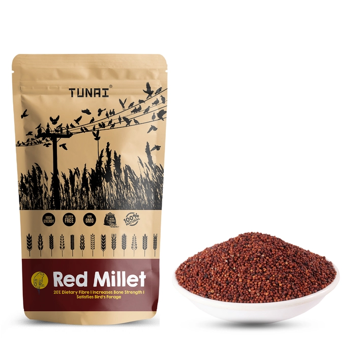 Tunai Red Millets Bird Feed | 450g |Essential Bird Food For CANARIES, FINCHES, BUDGIES, PARAKEETS, PARROTLETS, CONURES, ECLECTUS, SENEGALS, CAIQUE PARROTS, COCKATIELS, SMALL CONURES, & QUAKER PARROTS,