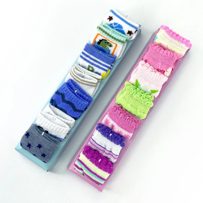 7 pairs Infant Baby Sock Gift Set Newborn Baby Girl Boy Socks NB-6m