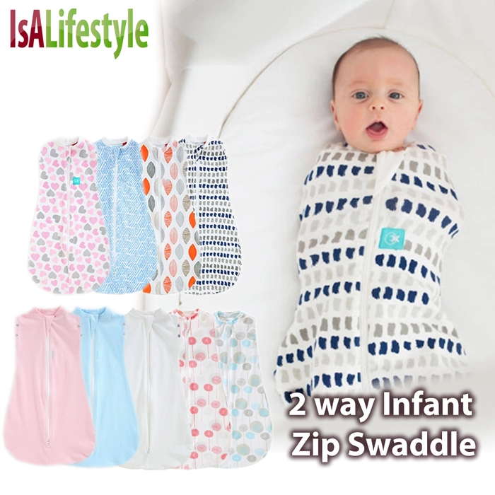 Zip Swaddle 2-Way Comfort Sleep Bag Infant Baby Wrap Blanket For Baby (0-12 Month) Bedung Bayi Blanket