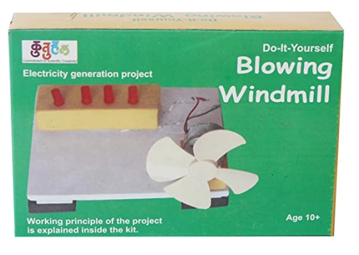 Blowing Windmill Making Kit. Do It Yourself. School Science Project