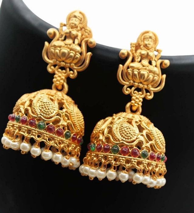 Buy Party Wear Earring Studded With Off White And Sky Blue Semi Precious  Stone KALKI Fashion India