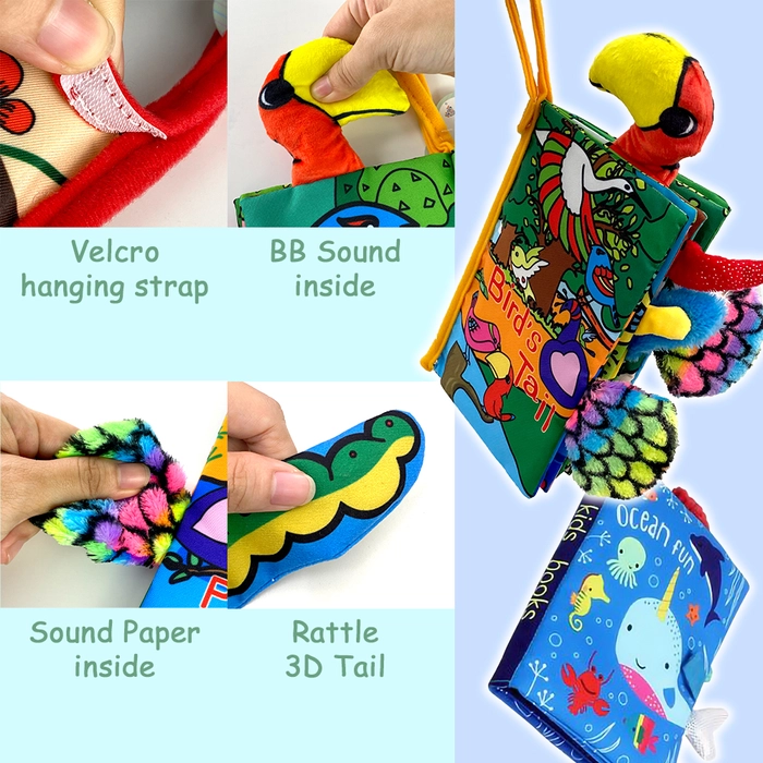 Baby Soft Cloth Book Early Learning Educational Toys Fabric Books Kids Cartoon Animal Toy Book