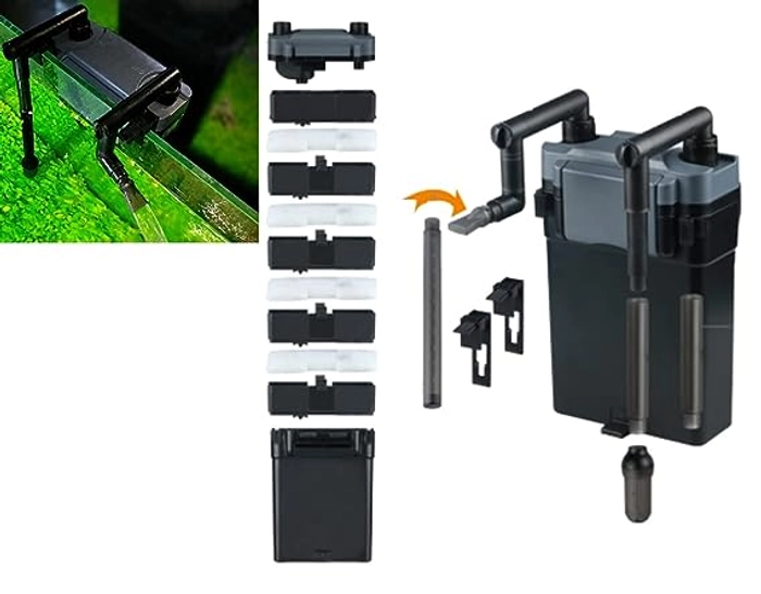 Sunsun HBL-802 Hang on Back Cannister Filter for Aquarium Fish Tank, Suitable for 40-60 cm Tank