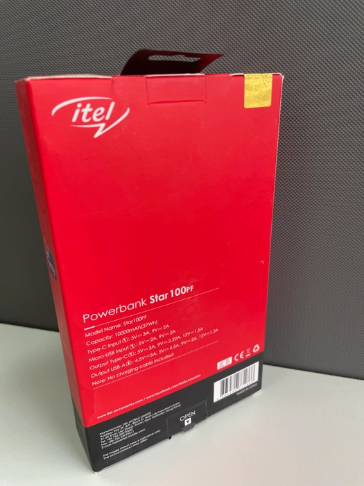 itel Star 100 10000mAh Dual Input & Output Fast Charge Power Bank