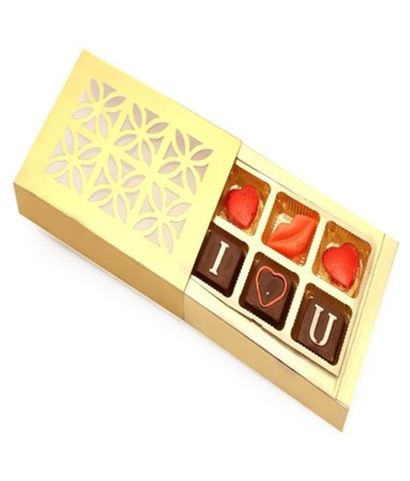 5 PCs Set Golden Diwali Chocolate Gift Box  6 Piece Cavity