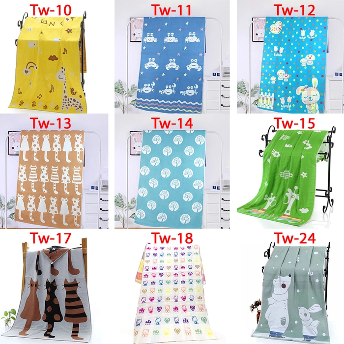 Baby Bath Towel 100% Cotton 140x70cm 3 Layers Gauze Baby Bath Towel with Cartoon Tuala Baby TW