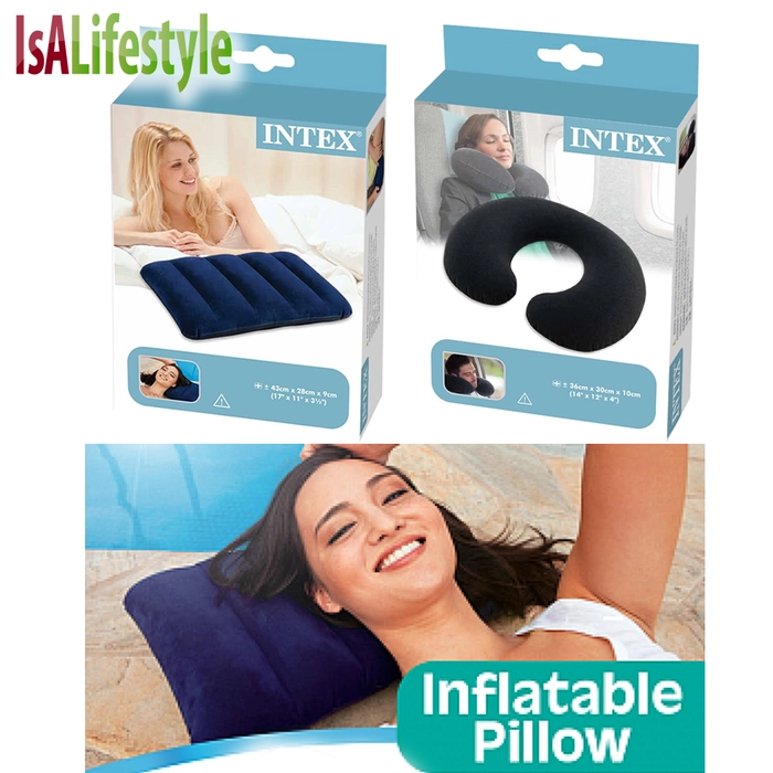 INTEX 68672 / 68675 Inflatable Travel Pillow / U Shape Pillow Camping Sleeping Air Pillow Bantal