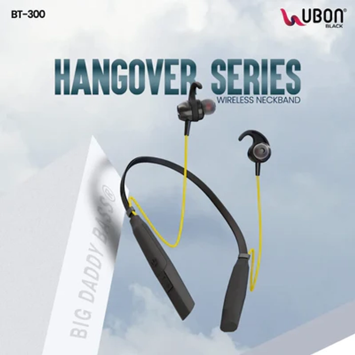 Ubon BT300 Wireless Neckband 40 Hours Play Time Hangover Bluetooth Headset