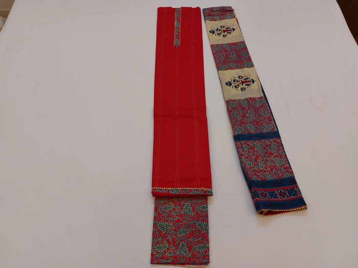 Handpicked cotton unstitched churidar set with cotton shawl - Delta Designs