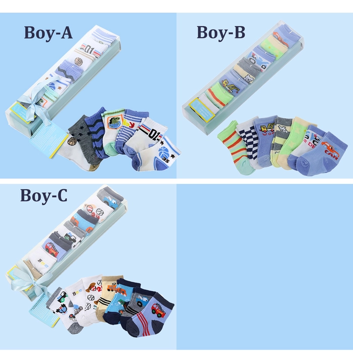 7 pairs Infant Baby Sock Gift Set Newborn Baby Girl Boy Socks NB-6m