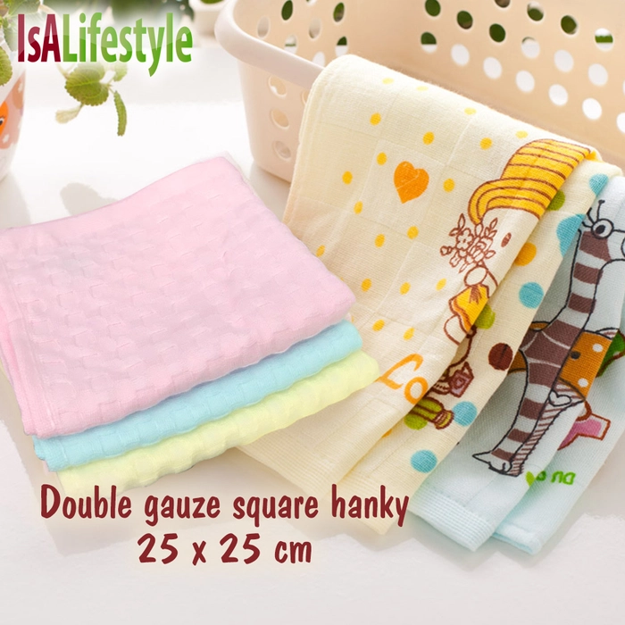 Baby Wash Cloth/ Muslin Gauze/ Face Towel/ Handkerchief/ Hanky Super Soft Quick Dry Absorbent 25 x 25cm