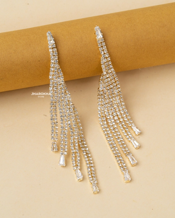 American Diamond Earrings/indian Jewelry/pakistani Jewelry/bollywood  Jewelry/gold CZ Earrings/ad Earrings/statement Earrings - Etsy