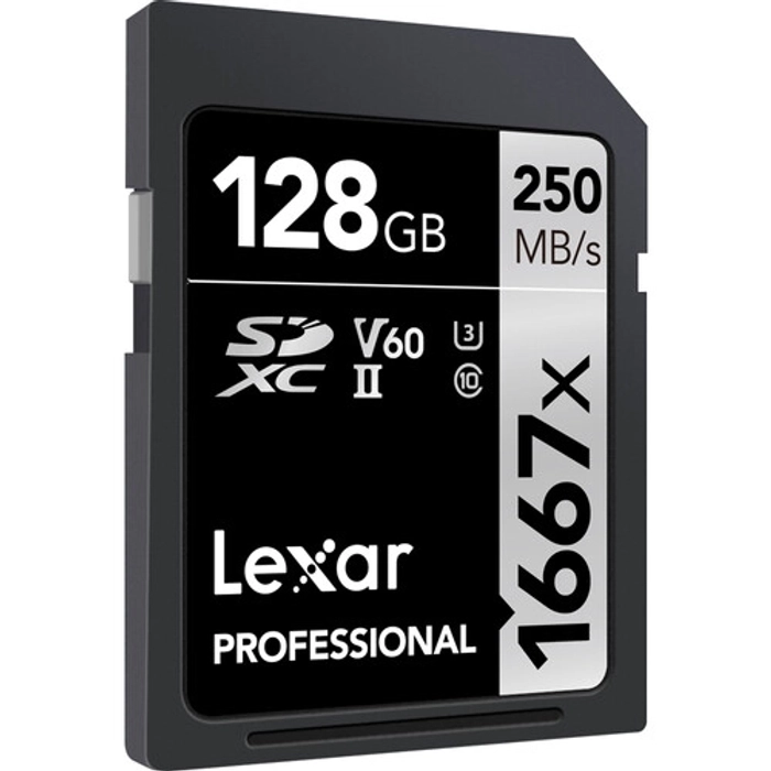 Lexar Professional 1667x SDXC UHS-II, U3, V60, RW up to 250/120 MB/s, 64GB/128GB/256GB