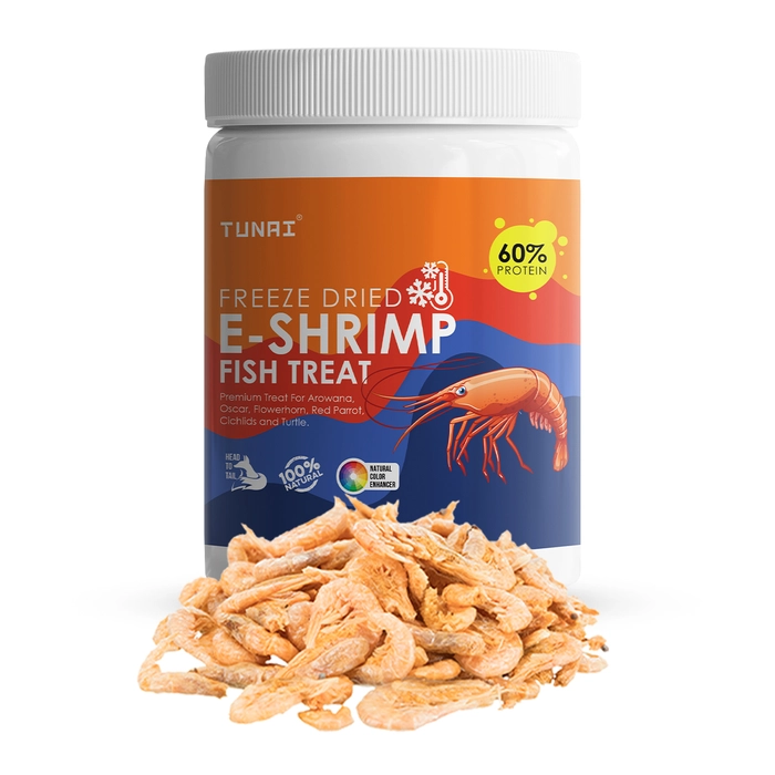 TUNAI E-Shrimp Freeze Dried for Arowana, Flowerhorn, Red Parrot, Oscar, Turtle & Tortoise