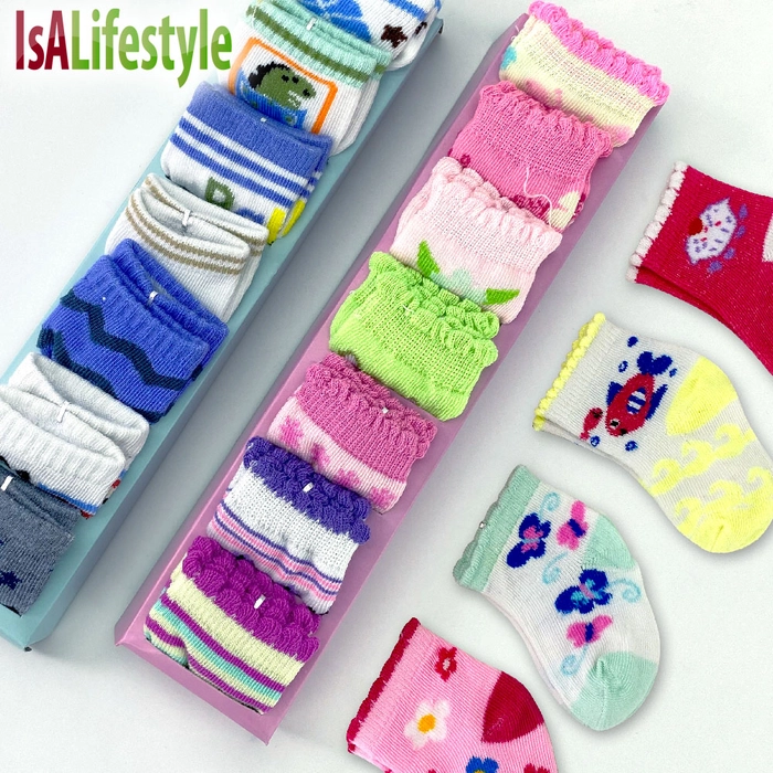 7 pairs Infant Baby Sock Gift Set Newborn Baby Girl Boy Socks NB-6m