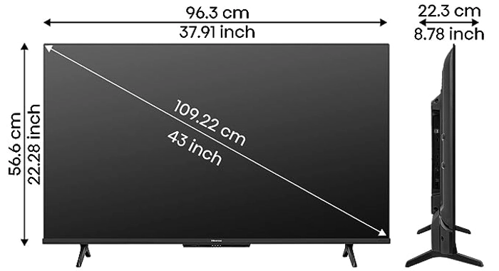 Hisense 108 cm (43 inches) Bezelless Series 4K Ultra HD Smart LED ...