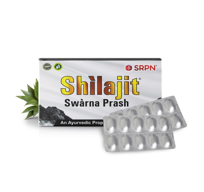 SRPN Shilajit Swarna Prash Tablets For Multiple Health Benifits Pack Of 10 Tab