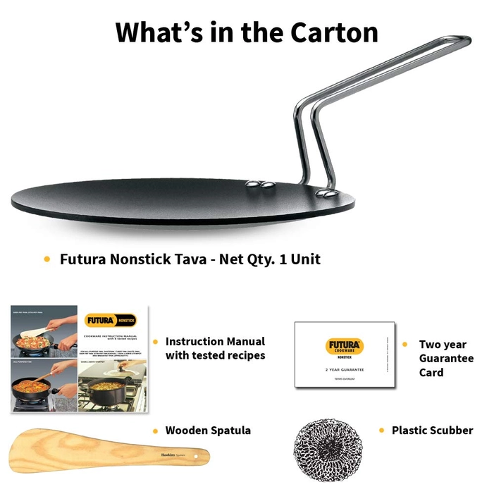 HAWKINS Futura 24 cm Cast Iron Tava, Cast Iron Tawa for Roti, Cast Iron  Cookware for Kitchen, Black (CIT24)