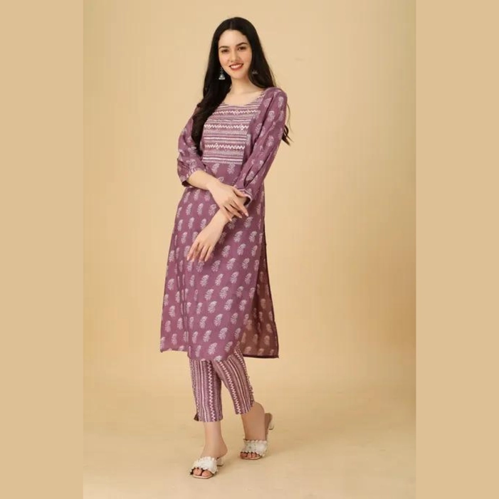 Indian Designer Style Printed Straight Kurti With Pant and - Etsy | Set  dress, Women, Kurta with pants