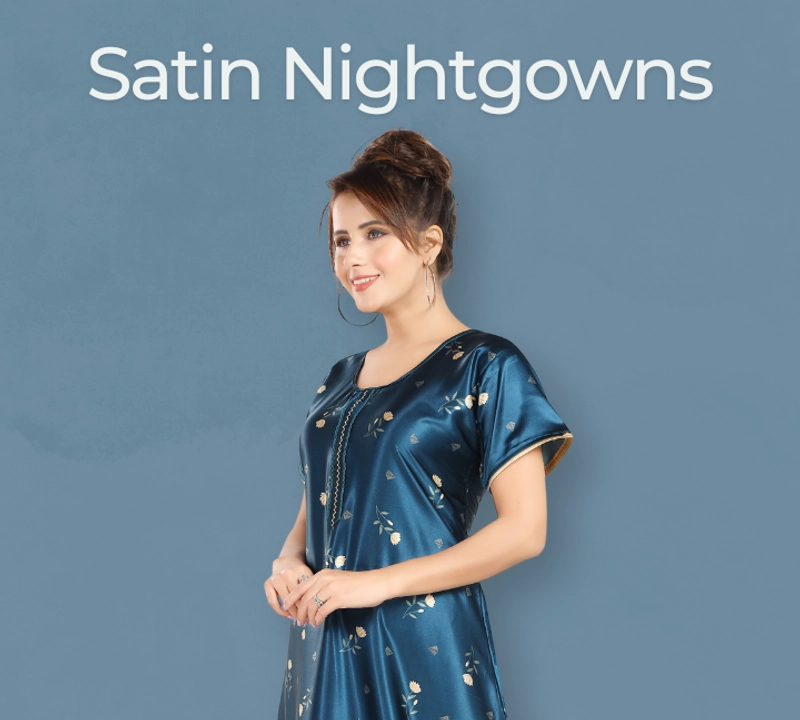 SATIN PRINTED NIGHTY GOWN Women Nighty - Buy SATIN PRINTED NIGHTY GOWN  Women Nighty Online at Best Prices in India