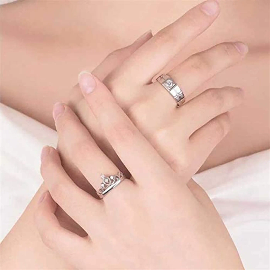 2pcs Engraving Platinum Promise Rings, Wedding Couple Rings, Infinity Ring,  His And Her Promise on Luulla