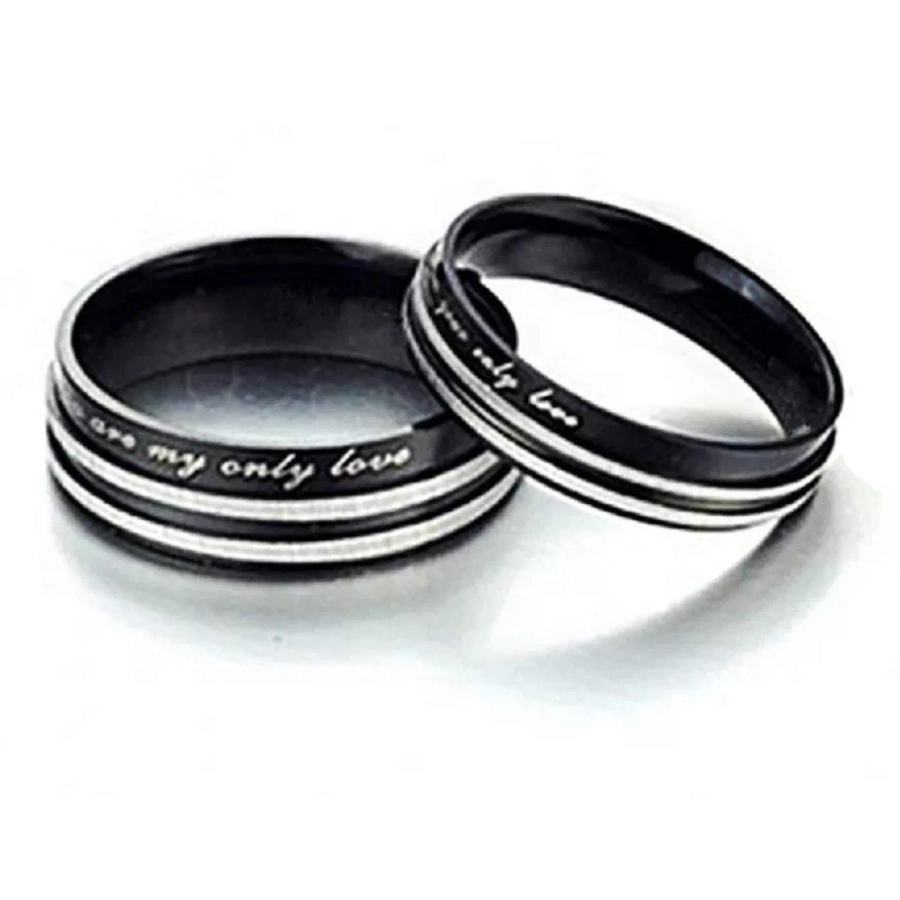 POU Stainless Steel Black Couple Ring Set - His and Hers | Shop Today. Get  it Tomorrow! | takealot.com
