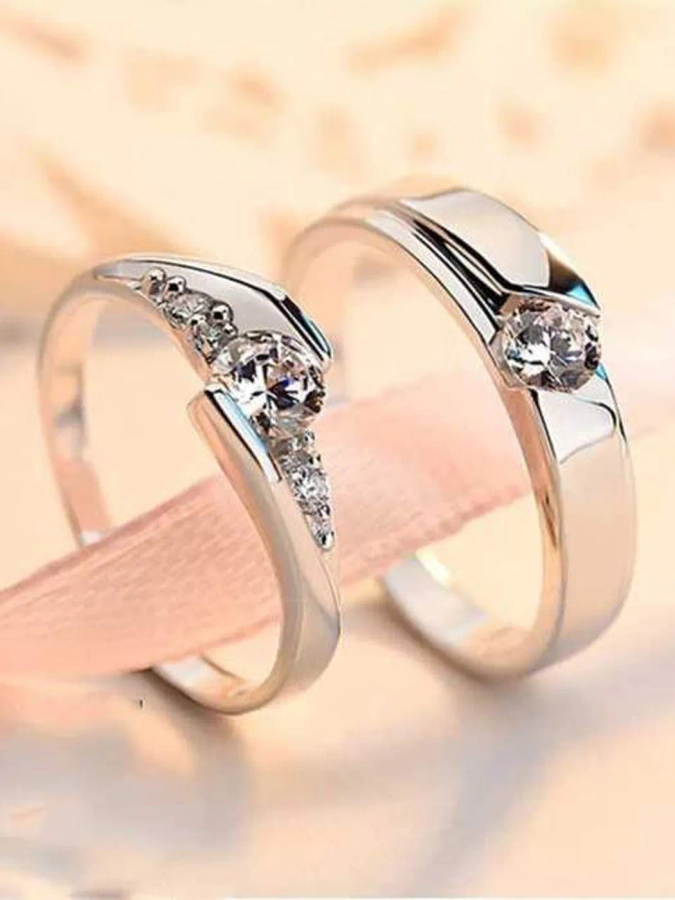 Conjoining Platinum Rings for Couples With Single Diamonds Rings for Men JL  PT 599 - Etsy | 다이아몬드 약혼반지, 커플 반지, 다이아몬드