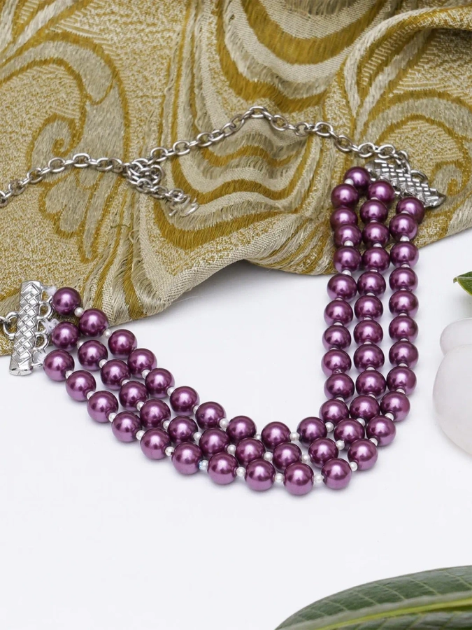 Purple Crown Beaded Drop-Down Necklace | Ben-Amun Jewelry