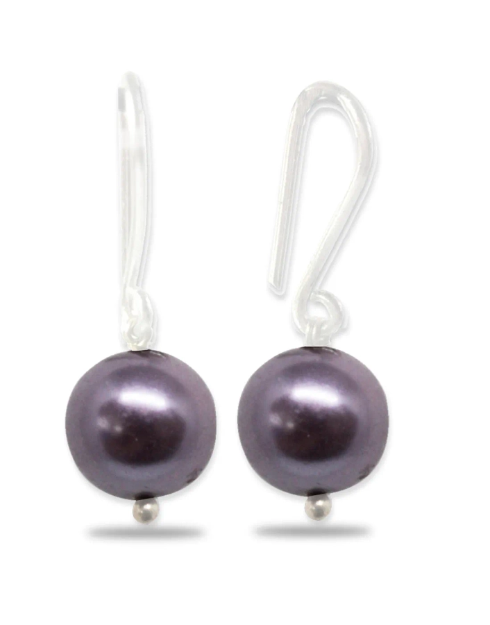Ethnic dual tone purple Antique silver tone earrings at ₹1550 | Azilaa