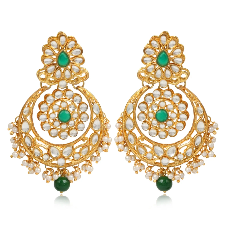Floral Gold Plated Stylish Fancy Party Wear Stud Earrings & Girls – Estele