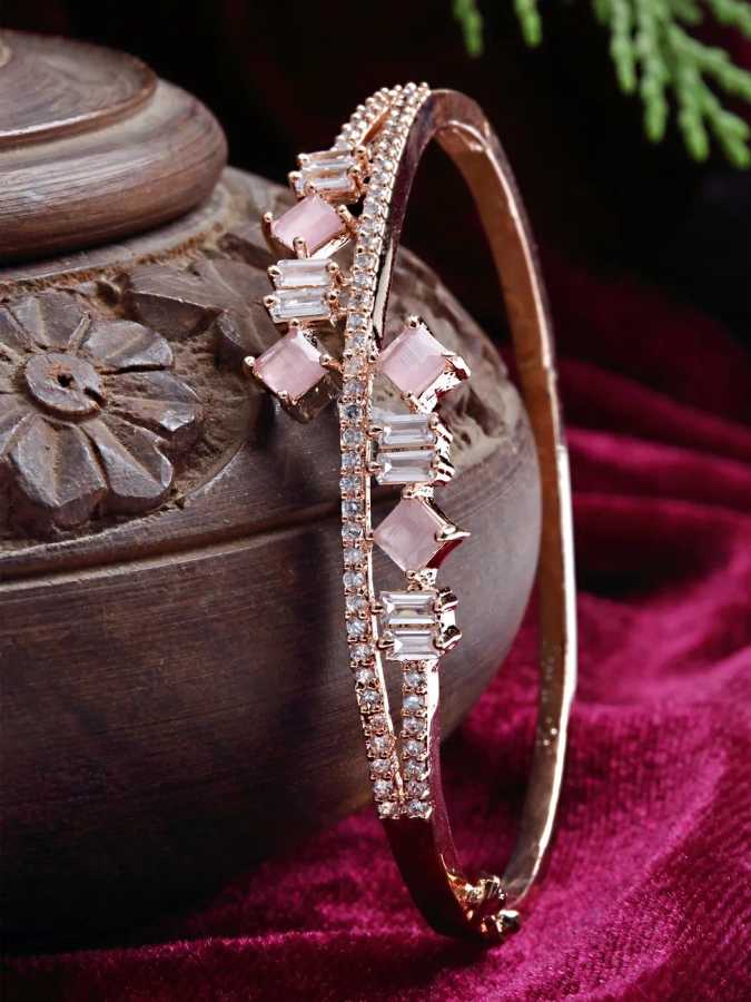 Buy online Rose Gold Plated Ad Studded Floral Wraparound Bracelet from  fashion jewellery for Women by Saraf Rs Jewellery for ₹620 at 73% off |  2024 Limeroad.com
