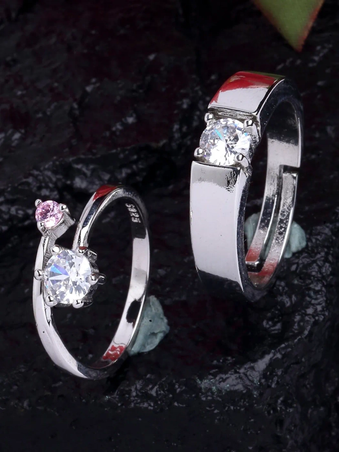Couple Rings Pair Platinum Plated – JewelersJewellery