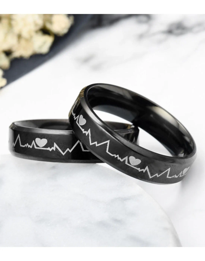 Handmade Your Drawings Ring Unique Wedding Bands Black Titanium Weddin –  jringstudio