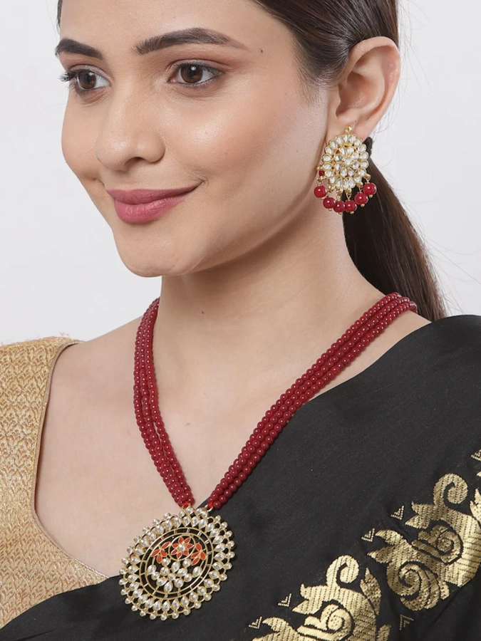 Sukkhi Incredible Gold Plated Wedding Jewellery LCT and Red Stone Floral  Necklace Set for Women (N79730) : Amazon.in: Jewellery