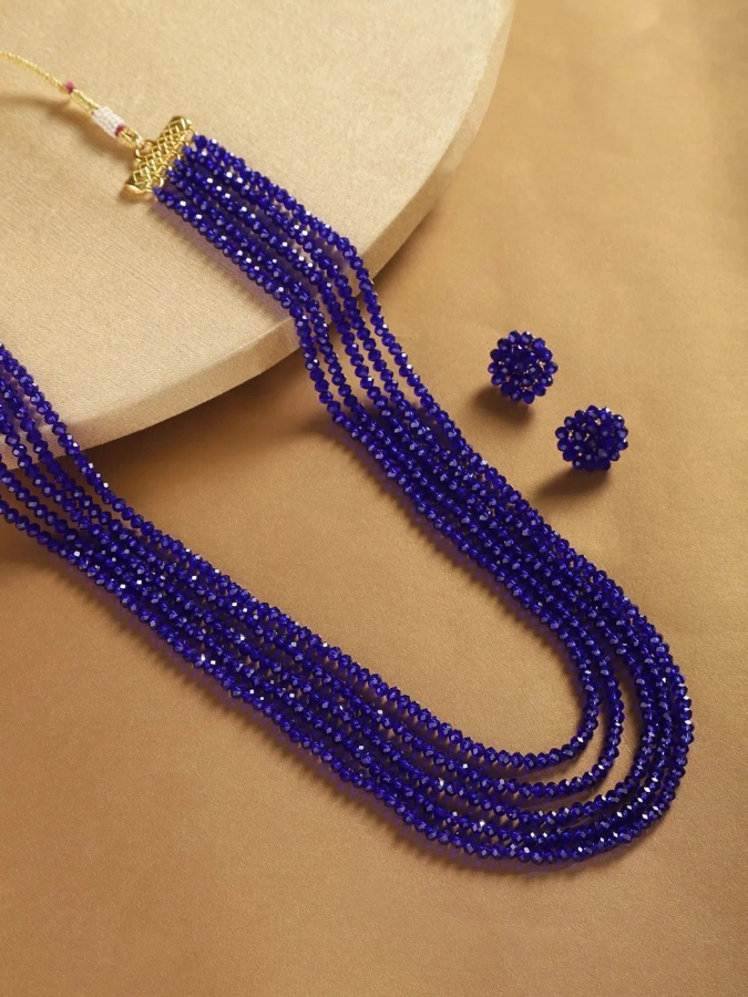 6 Rows Of Blue Sapphire Gemstone Bead Necklace NP-1204 – Online Gemstone &  Jewelry Store By Gehna Jaipur