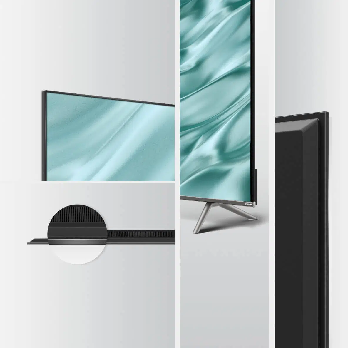 an image showcasing the sleek and slim design of the TCL C635 TV. Show the TV mounted on a wall or placed on a TV stand, highlighting its modern and stylish appearance.