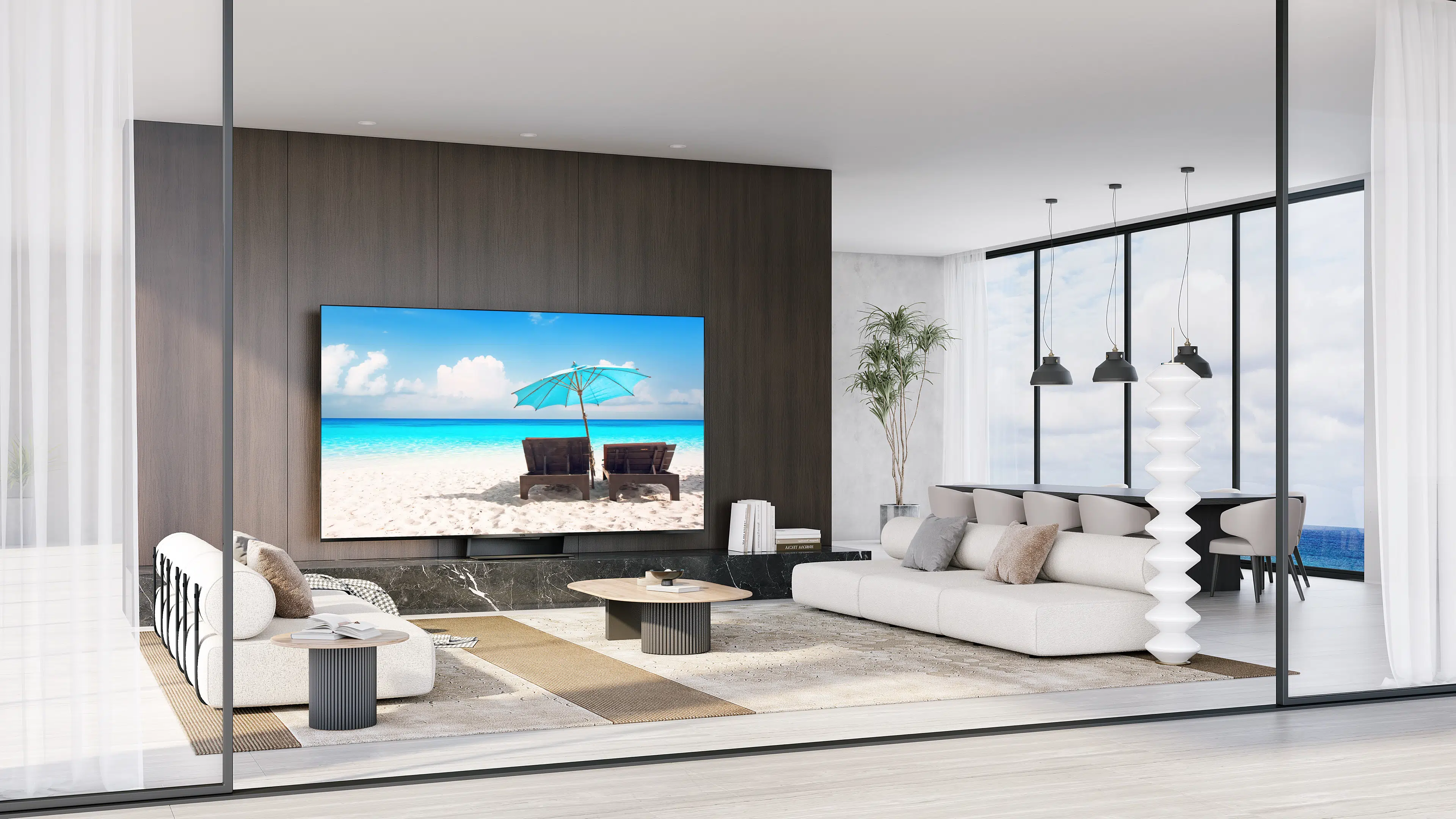 An image showcasing the exceptional design of the TCL C835 TV.