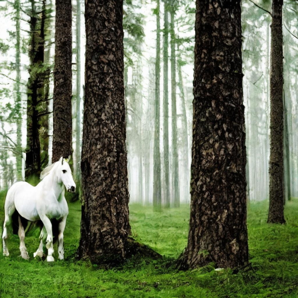 White wild horse painting where in the Danube Delta there is, it must be Letea FOrrest