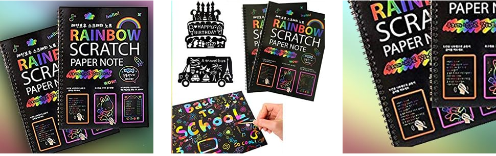 ZMLM 2Pack Rainbow Scratch Paper Notebook Magic Drawing Kit, Arts and  Crafts for Kids Ages 6-8 ,8-12 Boys Girls Toys Gifts - Walmart.com