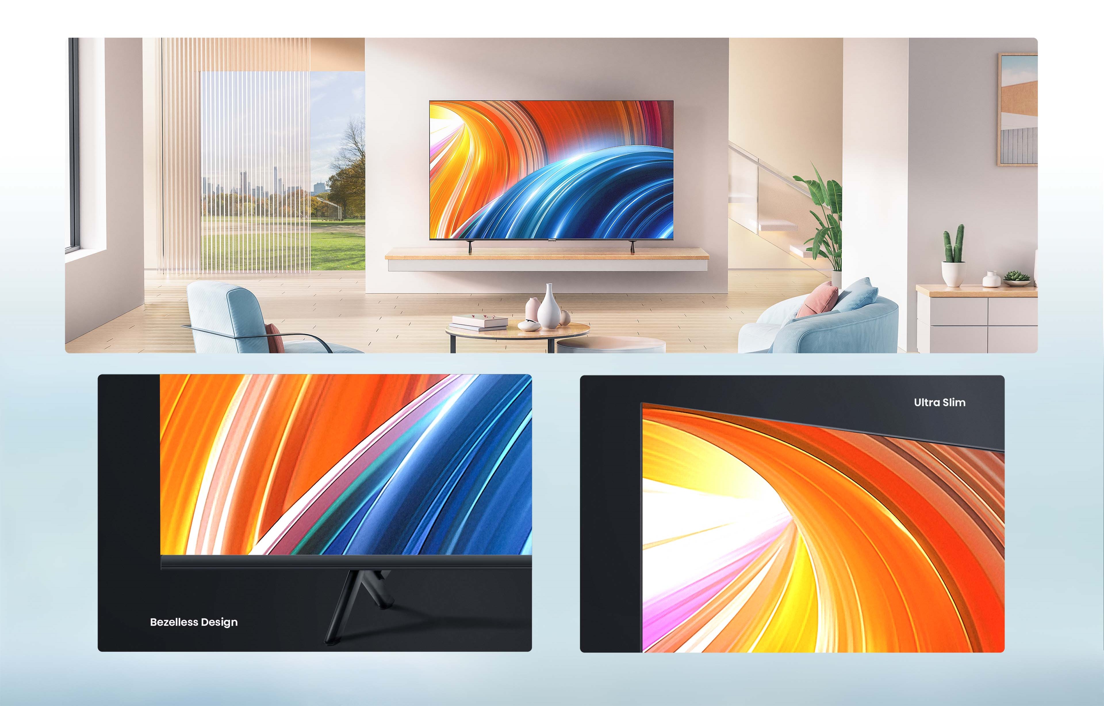 an image featuring the Hisense A7H TV's big screen experience.