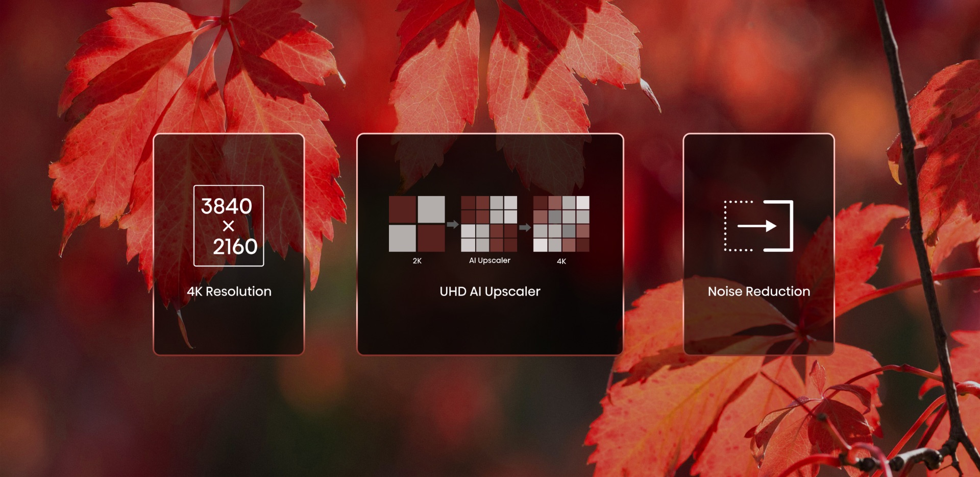 an image illustrating the UHD AI Upscaler feature, emphasizing the TV's ability to upscale content to 4K resolution of  Hisense A7G Series Smart 4K Ultra HD TV