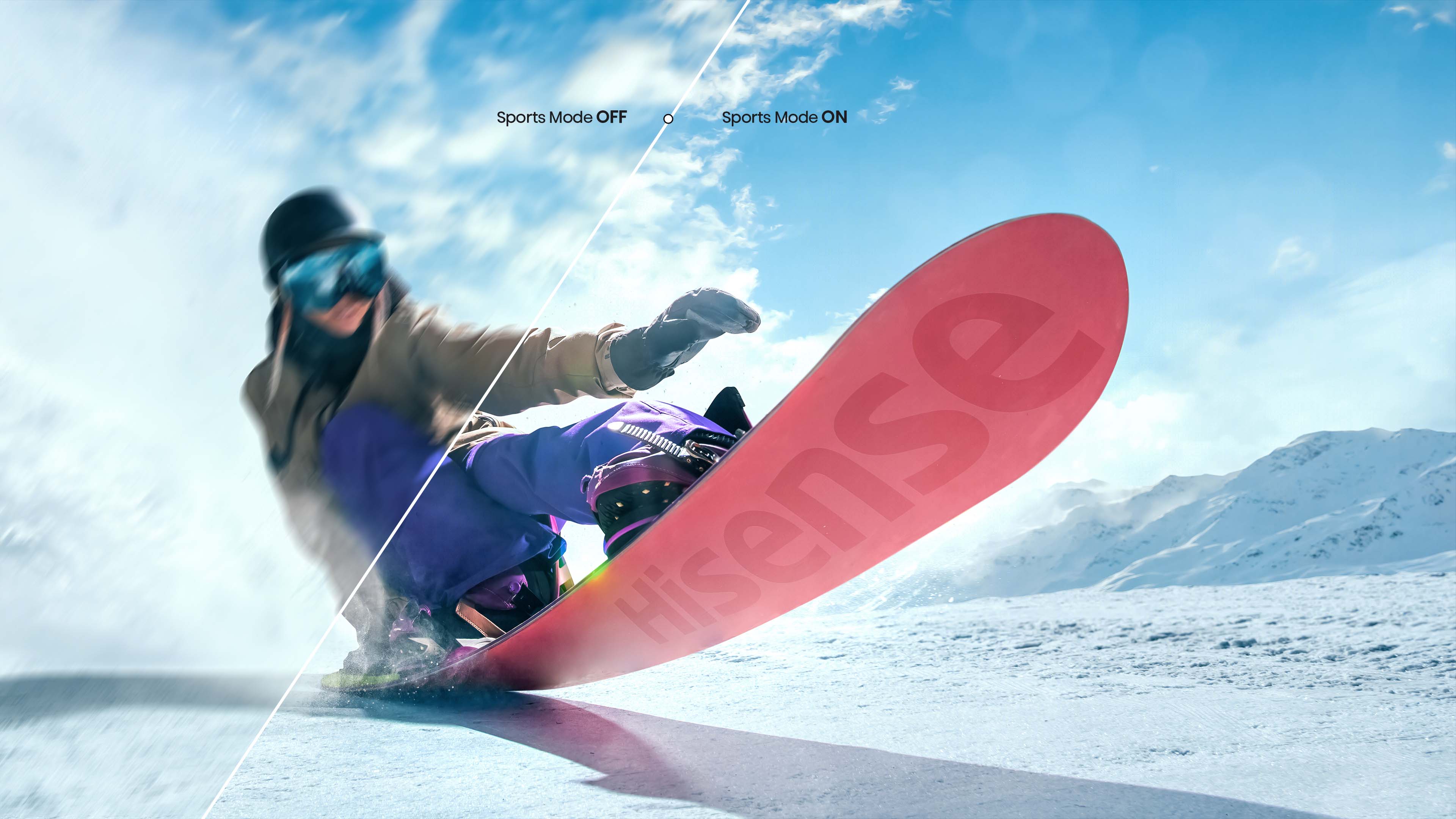  an image showcasing the optimized performance of the Hisense A7H TV for sports and fast-moving scenes.