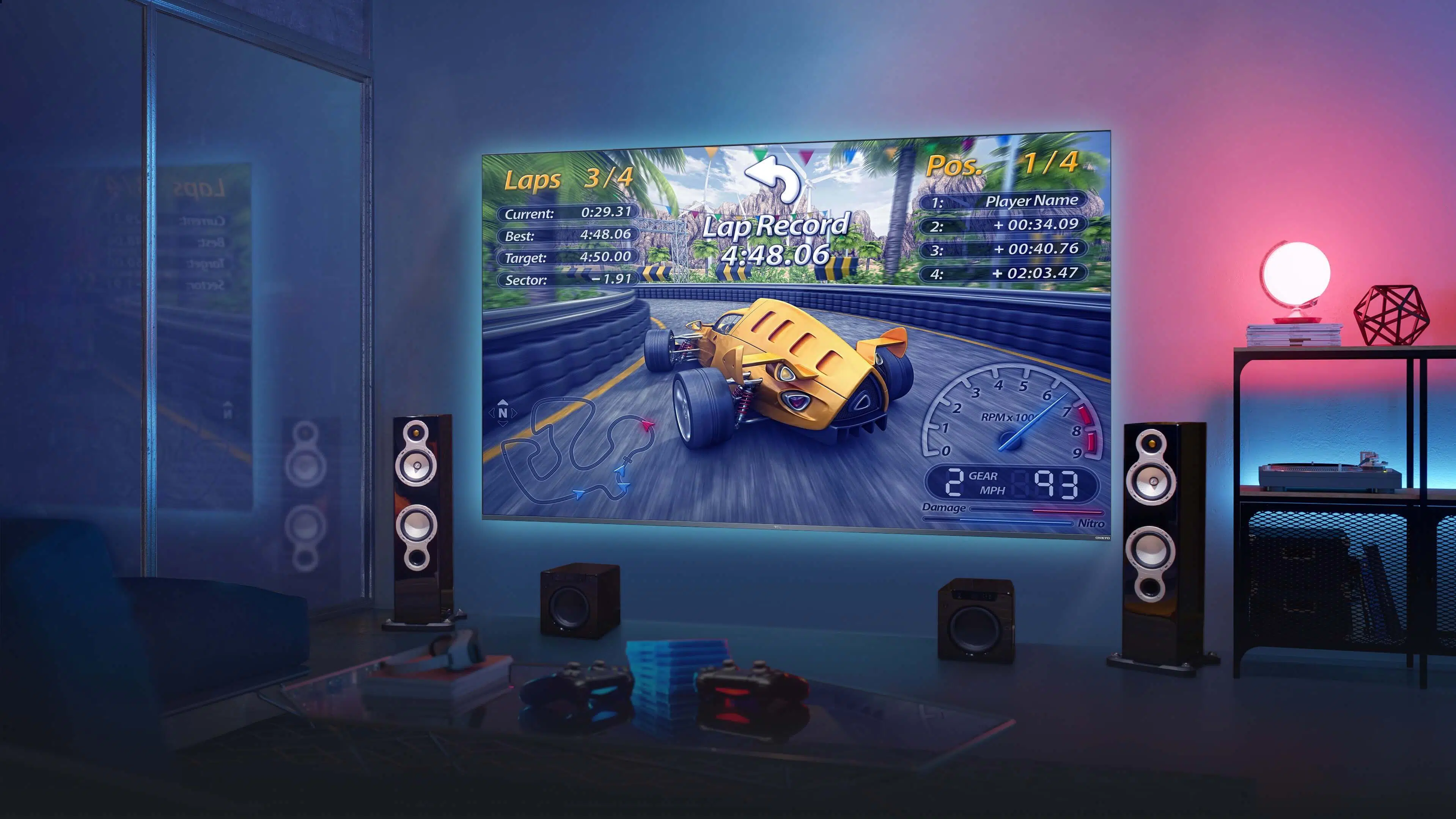 An image showcasing the TCL Game Master feature for an ultimate gaming experience.