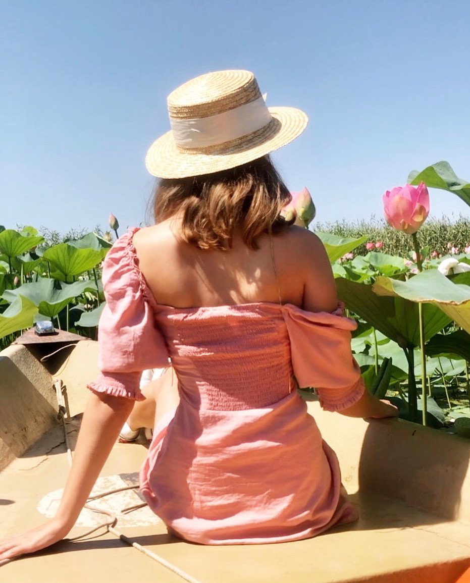 tourist in the danube Delta