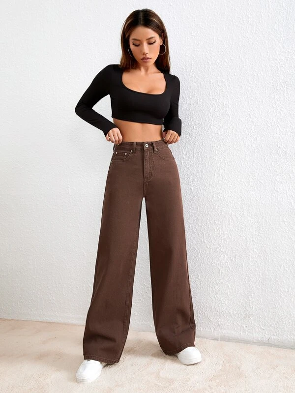 brown-high-waisted-wideleg-jeans