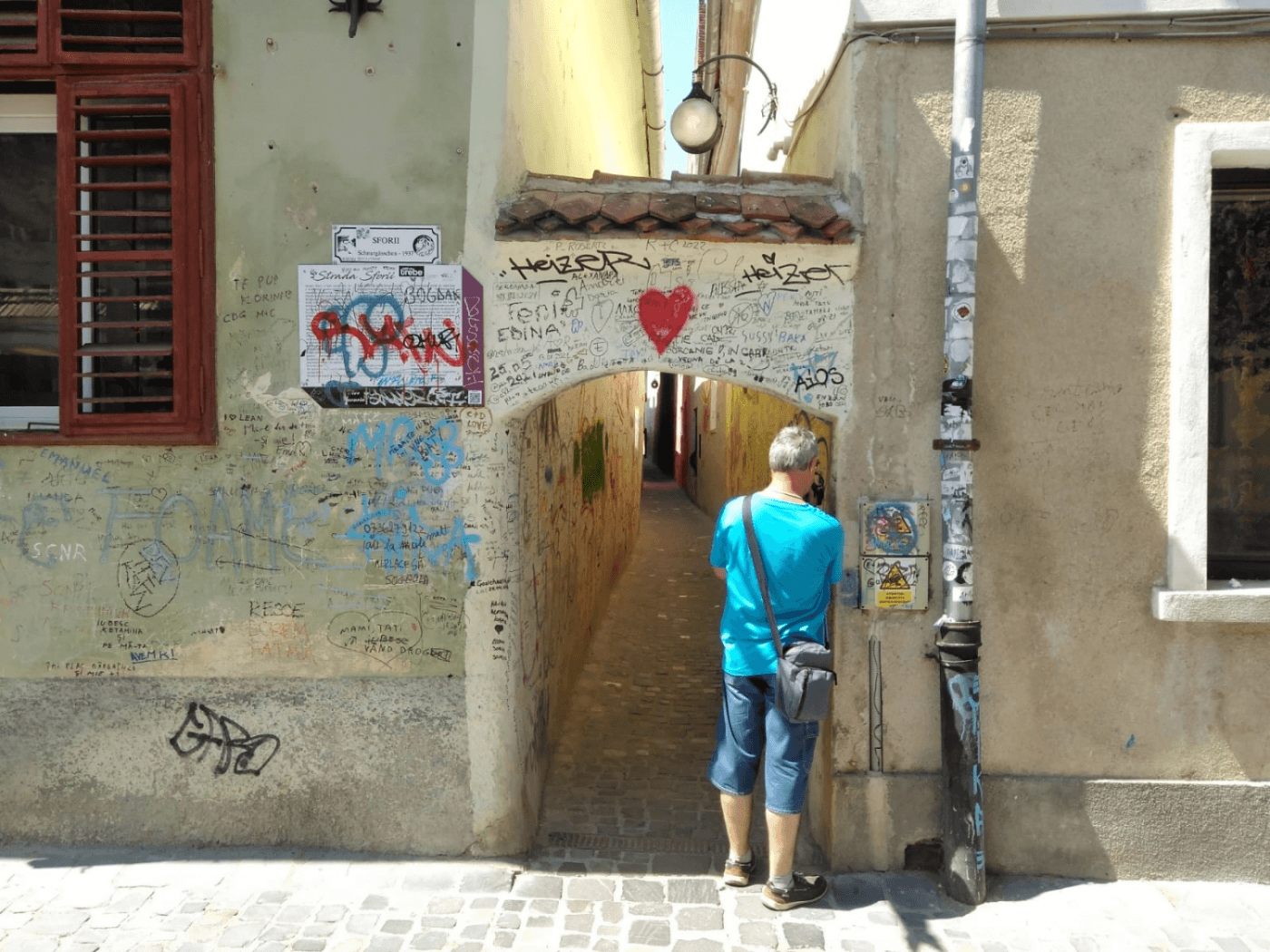 The rope street- a famous travel destination in Brasov, Romania