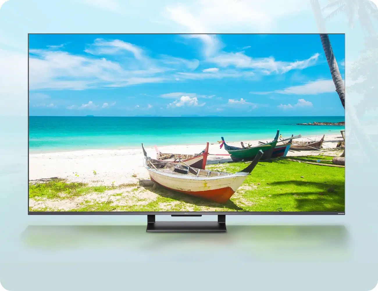 An image illustrating a captivating scene from a movie or TV show, displayed on the TCL C735 Smart 4K QLED Google TV. 